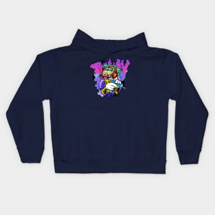 Dope masked off Slluks character is ready for war illustration Kids Hoodie